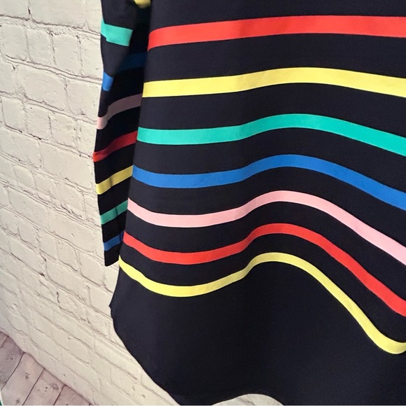 Pomander Place new colorful striped Oversized ladies 3/4 sleeve top One Size - Picture 3 of 9